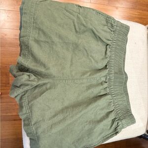 Green Casual Shorts